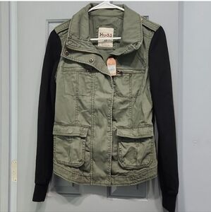NWUT Mudd Army Olive Green Black Anorak Utility Jacket XS